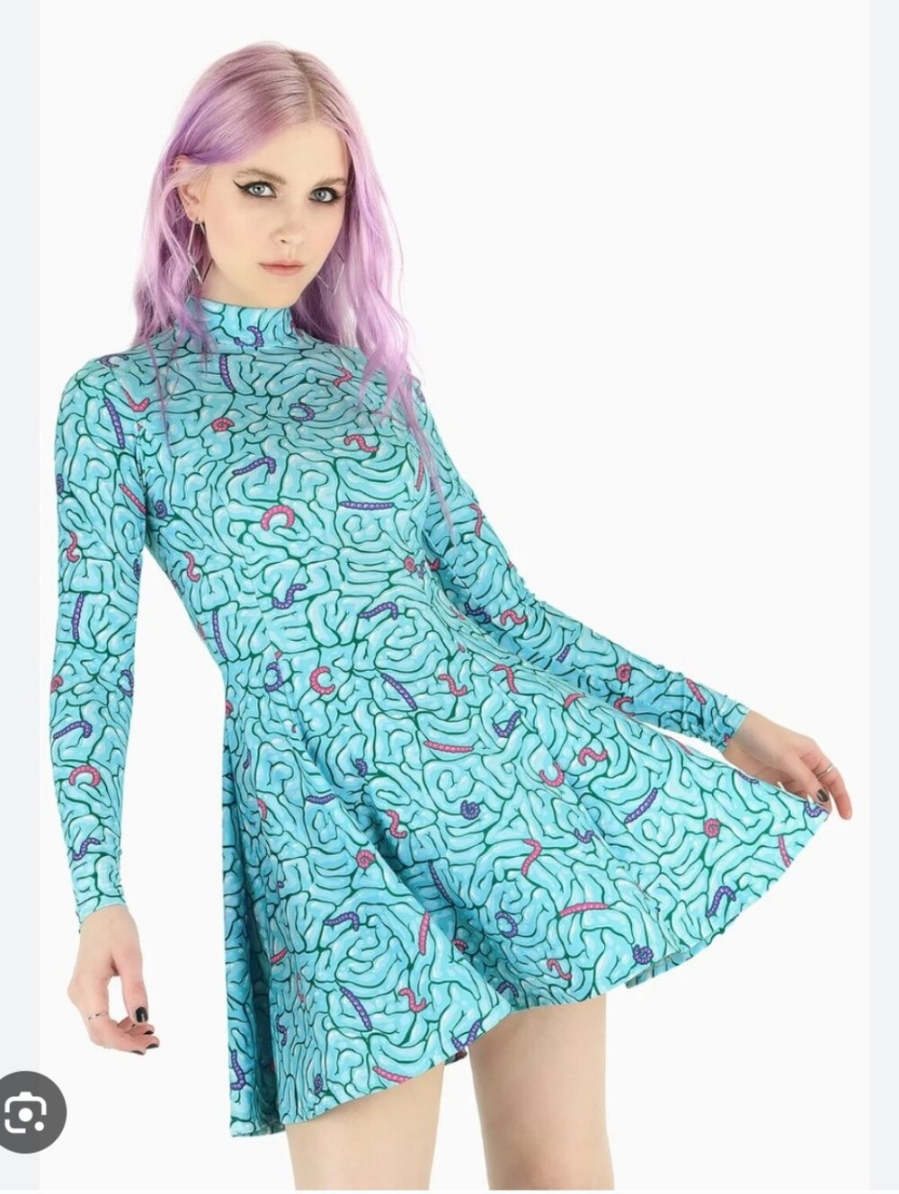 Black Milk Gummy Brains Evil Mini Skater Dress